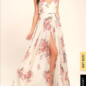 Lulu cream floral print wrap dress